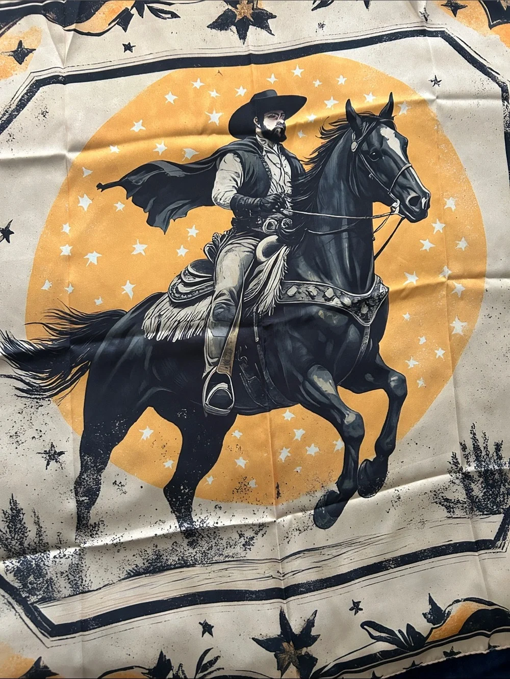 Rodeo Ranch Style Cowboy and Horse Design | Black Cream Rust |